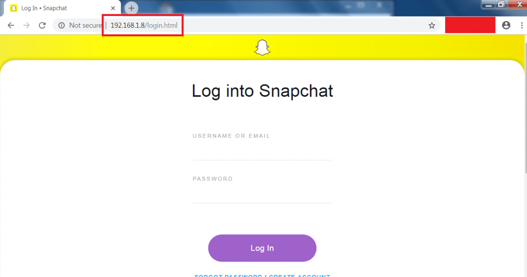 Create Snapchat Phishing